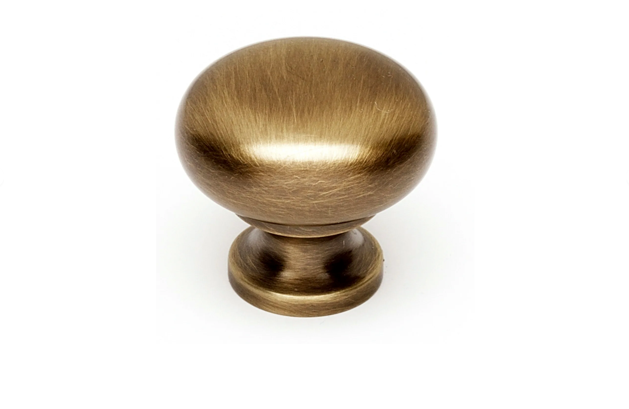 Alno A1134-AE Knobs 1-1/4" Smooth Round Solid Brass Mushroom Cabinet Knob / Drawer Knob - OPEN BOX