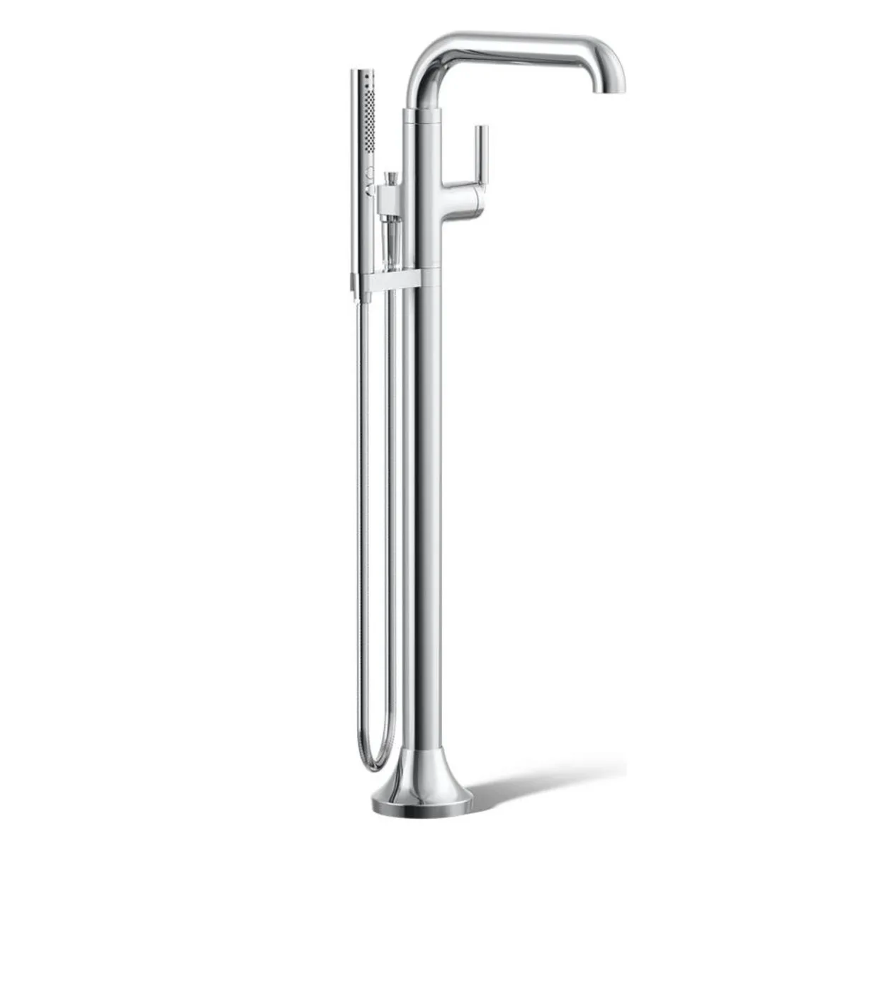 Tone Floor Mounted Tub Filler with Built-In Diverter - Includes Hand Shower