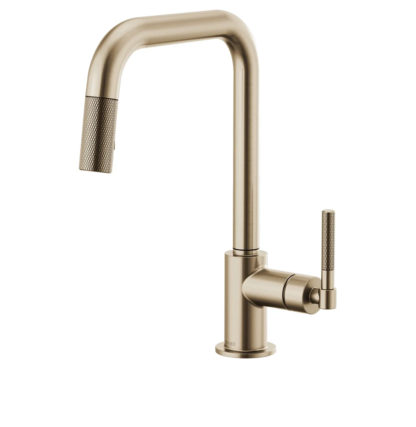 Brizo Litze Single Handle Square Arc Pull Down Kitchen Faucet with Knurled Handle