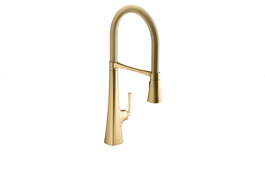 Kohler K-22060-2MB Graze Kitchen Sink Faucet, Vibrant Brushed Moderne Brass