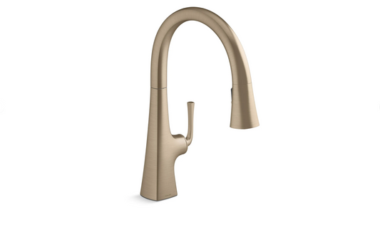 Kohler K-22062-BV Graze 1.5 GPM Single Hole Pull Down Kitchen Faucet - READ