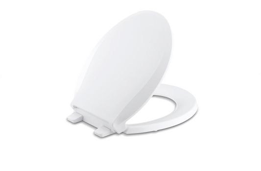 Kohler K-7673-0 Cachet Round Toilet Seat, Quiet-Close, Grip Tight, Quick-Attach