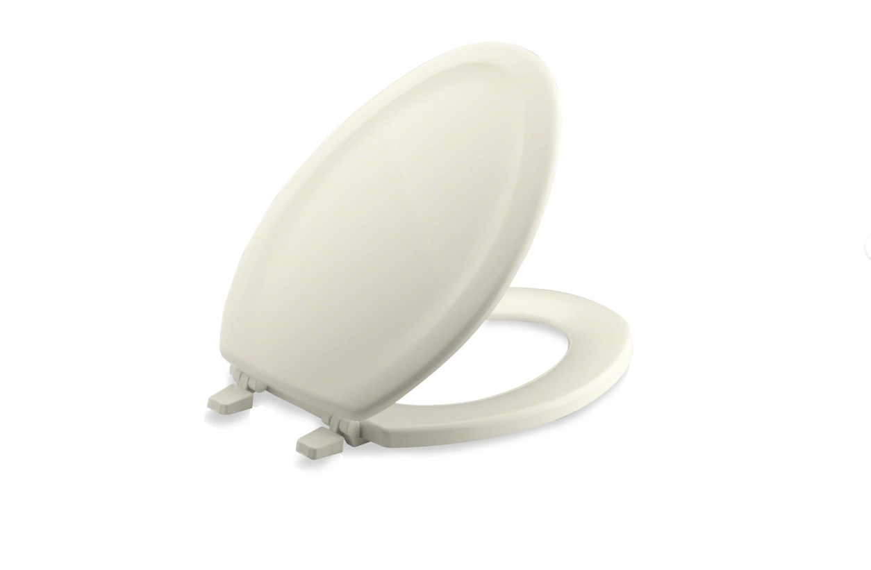 Kohler K-4647-96 Stonewood Elongated Closed-Front Toilet Seat,  Biscuit