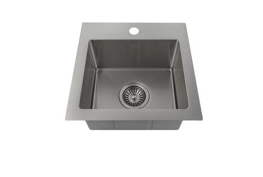 Zline DuraSnow 15" Drop In Single Basin Stainless Steel Kitchen Sink with Basket Strainer