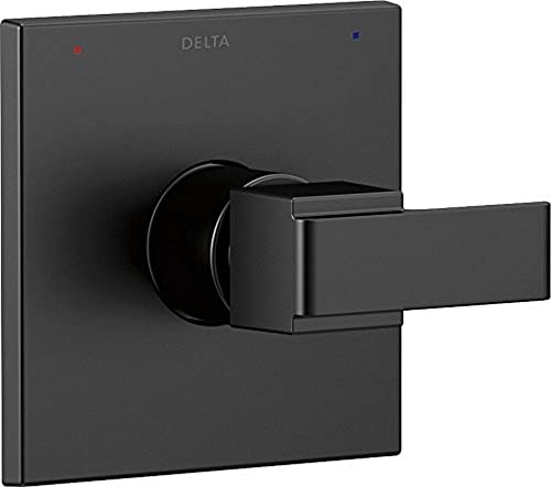 Delta Faucet Ara 14 Series Single-Function Black Shower Valve Trim Kit, Shower Handle, Delta Shower Trim Kit, Matte Black T14067-BL (Valve Not Included)